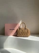 Жіноча сумка крос-боді Miu miu 2310 (19×13×6) бежева - зображення 6