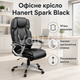 Офісне крісло Hanert Spark Black чорне з екошкірою, високою спинкою, м’яким підголівником, підлокітниками та механізмом TILT - зображення 1