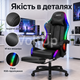 Геймерское кресло Hanert G-Force Black RGB черное с подсветкой, пультом, подставкой для ног, подушками и наклоном спинки до 135° - изображение 2