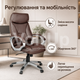 Офисное кресло Sofotel EG-223 Brown коричневое из экокожи с мягким подголовником, подлокотниками, газлифтом и механизмом TILT - изображение 4