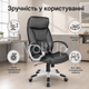 Офисное кресло Hanert Comfortum Black черное из экокожи с высокой спинкой, мягкими подлокотниками и механизмом TILT, вращающее - изображение 2