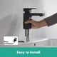 Смеситель для раковины HANSGROHE Vernis Shape матовый черный 71561670 с донным клапаном - изображение 18