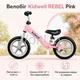 Беговел велосипед Kidwell REBEL Pink розовый для детей 3–4 лет до 30 кг со стальной рамой и EVA-колесами 12″ - изображение 1