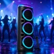 Портативна Bluetooth колонка MS-2076BT-W 90 Вт з бездротовим мікрофоном, Bluetooth 5.3, RGB підсвіткою, USB, SD, AUX, FM, акумулятором 3000 мА·год і колесами - зображення 5