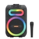 Bluetooth колонка MS-2082BT-W, портативна колонка з мікрофоном, караоке колонка Bluetooth, бездротова акустика, колонка з LED підсвіткою, колонка з USB AUX FM, музична колонка для дому, колонка для вечірок, портативна караоке система, Bluetooth - зображення 8
