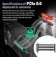 Райзер гнучкий REV 5.0 шлейф для відеокарти PCI-E 5.0 16x -> 16x 90 - 180 градусів 25 см GEN 5 Чорний - зображення 14