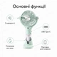 Компактный портативный аккумуляторный мини-вентилятор с увлажнителем тремя скоростями и USB Type-C с резервуаром для воды и подставкой для телефона для дома офиса и путешествий Фисташковый - изображение 5