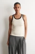 Жіноча майка COS Ribbed Cotton Tank Top White / Black L (1326259007) - зображення 1