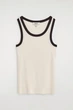 Жіноча майка COS Ribbed Cotton Tank Top White / Black L (1326259007) - зображення 6