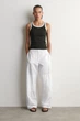 Жіноча майка COS Ribbed Cotton Tank Top Khaki / White L (1326259008) - зображення 2