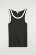 Жіноча майка COS Ribbed Cotton Tank Top Khaki / White L (1326259008) - зображення 5