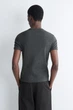 Футболка чоловіча COS slim ribbed cotton t-shirt 1229297010 XS Темний сірий - изображение 5