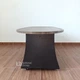 Столик журнальный на колесах овальный 99,5×50×50,5 см, кофейный приставной стол для гостиной, спальни, кабинета и офиса с двумя открытыми полками из ЛДСП Темный орех, YM-195-Walnut/Black - изображение 3