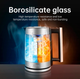 Электрочайник HOCO HA01A Kitchen high boron glass electric kettle, 1.8L, 2000W, silver - изображение 10