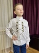 Рубашка льняная "Taras" с вышивкой Дубки для мальчика 6-7 лет, рост 122см. Цвет Белый - изображение 1