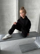 Теплый костюм двойка (худи, штаны) для девочки 7-8 лет, рост 128см. Цвет Черный - изображение 2