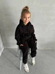 Теплый костюм двойка (худи, штаны) для девочки 7-8 лет, рост 128см. Цвет Черный - изображение 3