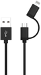 Кабель Ansmann 2in1 USB Type-A to Lightning/Micro-USB 1.2 м Black (1700-0136) - зображення 1