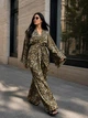 Костюм женский My fashion 1675 леопардовый кимоно с брюками палаццо one size коричневий - изображение 3