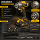 Аккумуляторный ударный гайковерт Krafftec Germani DTW 1000 Нм 48V 8Ah бесщеточный с двумя аккумуляторами набором инструментов и кейсом желтый - изображение 3