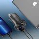 Врезная металлическая зарядка в авто USB + Type-C 65W + Вольтметр + Амперметр + Быстрая зарядка 12-24В Синяя подсветка - изображение 3