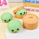 Антистресс игрушка сквиш Пельмень, 10 см, Зеленый, Bun Rainbow Mystery Squishy Dumpling - изображение 6