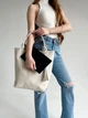 Сумка женская шоппер из натуральной кожи содержит формат А-4 ARTiS Bags 970 4816_Бежевый - изображение 2