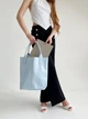 Сумка женская шоппер из натуральной кожи плетеная содержит формат А-4 ARTiS Bags 970 4830 голубая - изображение 1