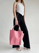Сумка женская шоппер из натуральной кожи плетеная содержит формат А-4 ARTiS Bags 970 4826 розовая - изображение 2