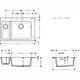 Кухонная мойка врезная Hansgrohe S51 S510-F635 770х510 черный графит - изображение 4