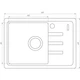 Гранитная мойка Globus Lux Mono 620x435 накладная, прямоугольная, серый - изображение 2