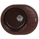 Гранитная мойка для кухни Zerix ZS-6250R-12 615x495 накладная, овальная, коричневая (ZX4552) - изображение 1