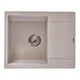 Гранитная мойка для кухни Zerix ZS-6250S-06 615x495 накладная, прямоугольная, бежевая (ZX4589) - изображение 1