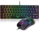 Проводной игровой комплект RedThunder 60% 2-в-1: Ультракомпактная RGB клавиатура QWERTZ (62 клавиши) и облегченная мышь 7200 DPI, геймерская клавиатура, игровая мышка - Уценка - изображение 1