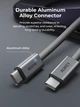 Kabel Aukey 60 W USB Type-C – USB Type-C 1 m Grey (CB-DCC061) - obraz 3