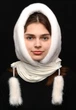 Женский меховой норковый платок на голову Меховой Стиль Ракушка Белый (002/R) - изображение 5