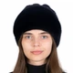 Женская трикотажная шапка с натуральным мехом норки Меховой Стиль Боярка 54-60 Синий ирис (134/C) - изображение 2