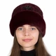 Женская трикотажная шапка с натуральным мехом норки Меховой Стиль Травка 54-60 Марсала (135) - изображение 2