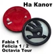 Эмблема на Капот / багажник Skoda Octavia Tour, Fabia 1, 80 мм. значок Шкода Октавия / Тур Белая - изображение 2