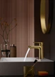 Смеситель для раковины HANSGROHE Talis E 71710990 золото с донным клапаном - изображение 3