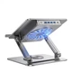 Охолоджувальна підставка для ноутбука Jichuan 360° з USB-хабом 4xUSB 3.0 + Type-C Aluminum - зображення 1