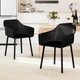 Комплект из 2 плетеных обеденных кресел Costway с подлокотниками, 44×43,5×46 см по сиденью, черный - изображение 3