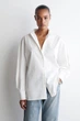 Сорочка жіноча COS rounded pima cotton shirt 1290607001 Eur 44 Білий - изображение 1