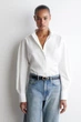 Сорочка жіноча COS rounded pima cotton shirt 1290607001 Eur 44 Білий - изображение 2