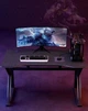 Геймерский компьютерный стол X-TABLE 120×60×77 см Черный, металлические ножки. 2 отверстия для кабелей - изображение 5