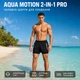 Мужские шорты для плавания 2-в-1 AQUA MOTION с внутренними тайтсами и эластичным поясом (3XL, черный) - изображение 1