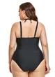 Слитный купальник FS Plus Size 4XL с декоративным кольцом Черный (10084) - изображение 5
