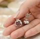 Сережки гвоздики с гранатами с красными камушками Серебряный Красный (2151) - изображение 4