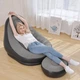 Надувний диван-крісло з пуфиком для ніг UKC 116х98х83см Air Sofa, сірий з чорним - зображення 1