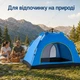 Автоматическая туристическая двухместная палатка 200×200×140 см водостойкая с москитной сеткой 2 входами вентиляцией и сумкой-чехлом для кемпинга походов рыбалки и отдыха на природе быстросборный Голубой - изображение 7